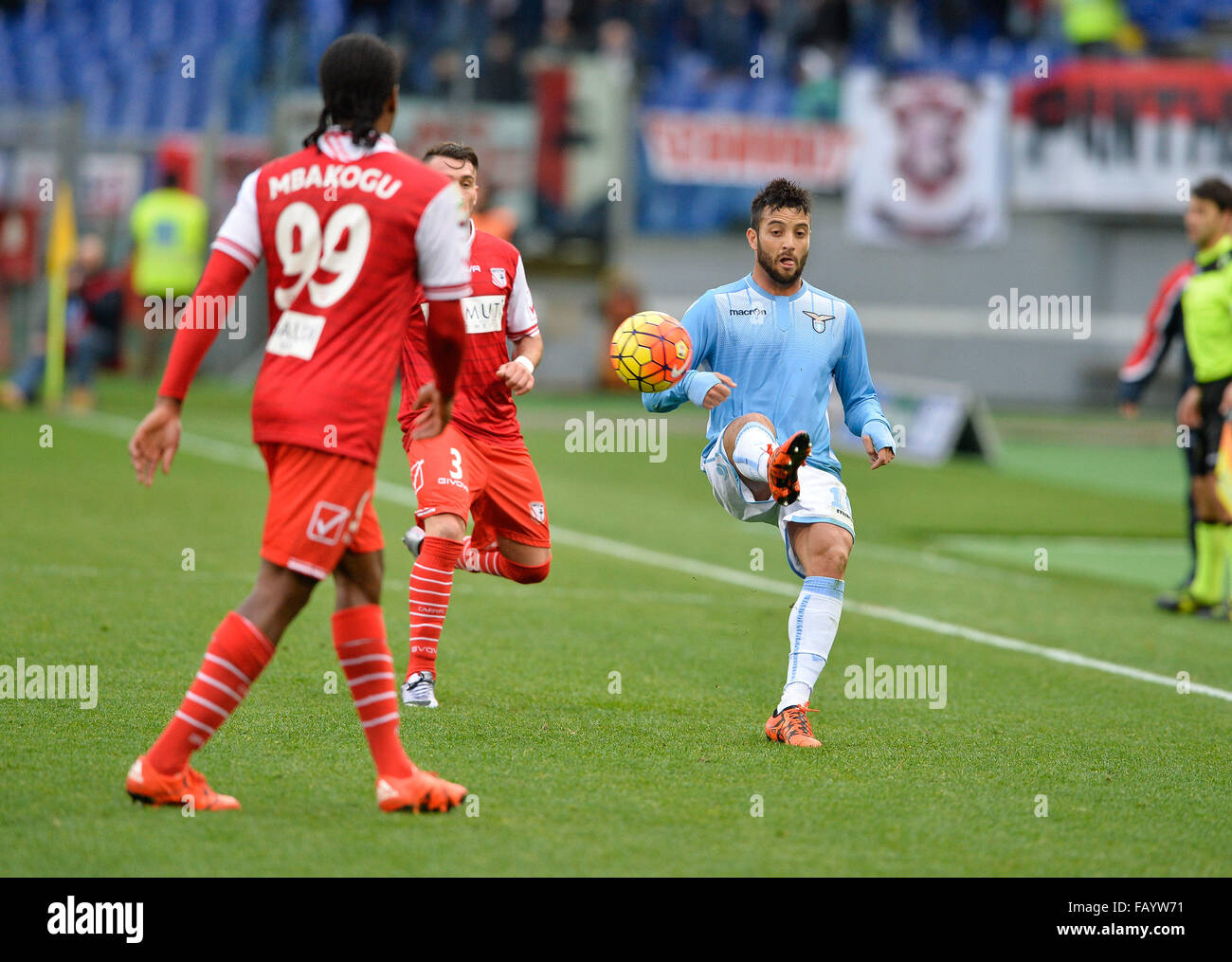 Felipe Anderson during the Italian Serie A football match S.S. Lazio vs F.C. Carpi at the Olympic Stadium in Rome, on January 06, 2016. Stock Photo