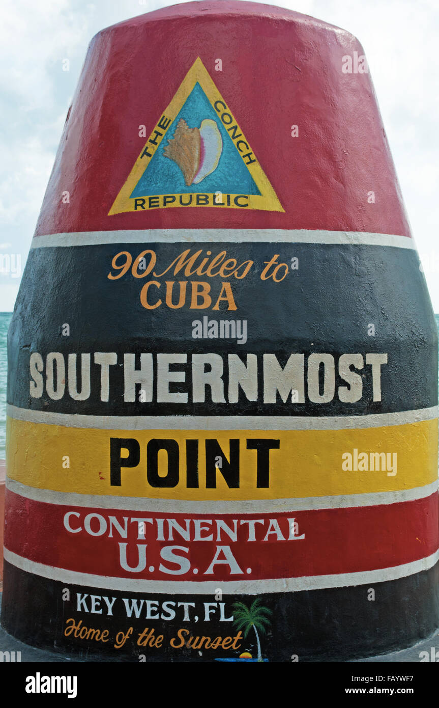 United States of America, Florida the southernmost point buoy at Key