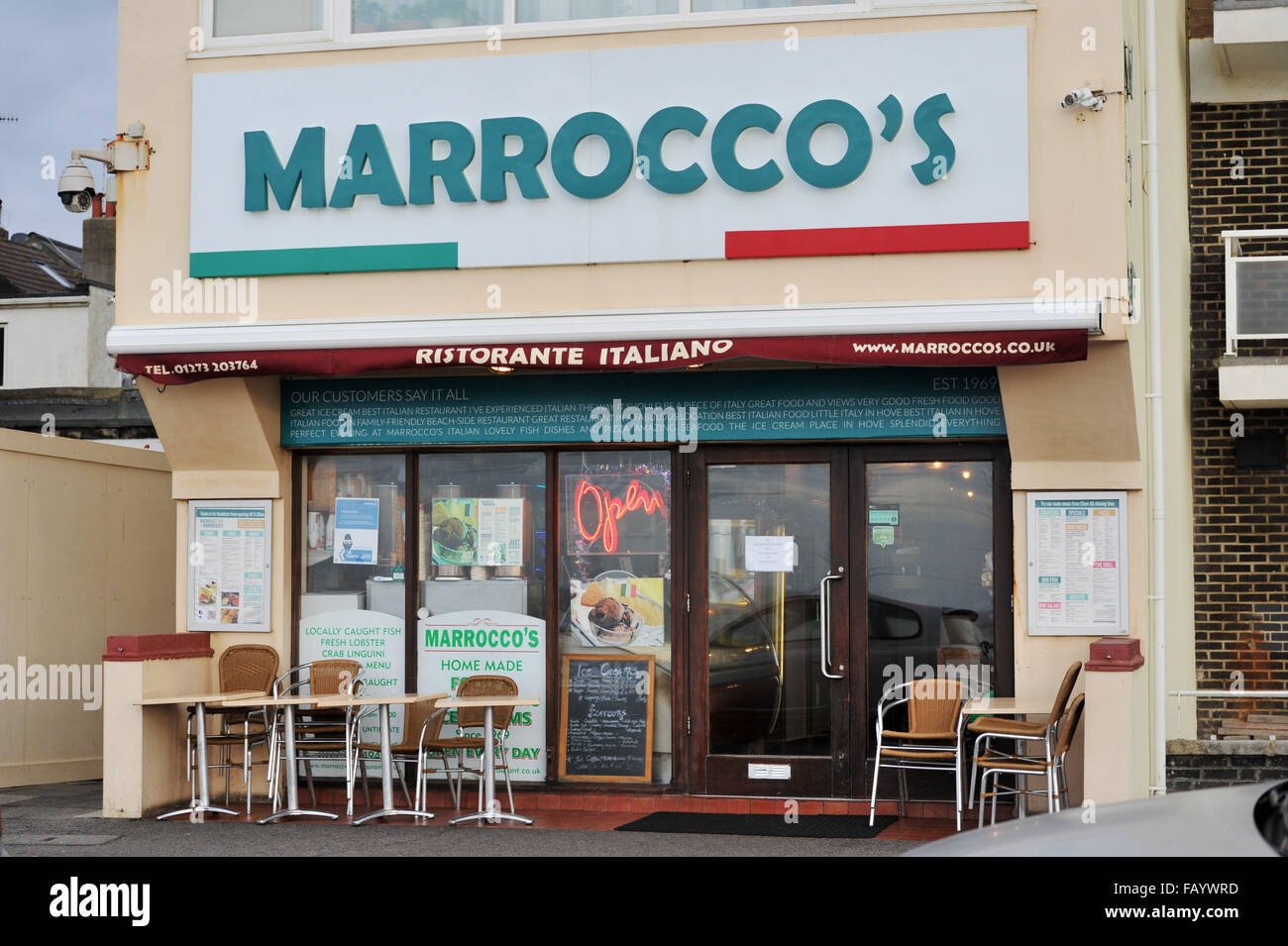 Marrocco's Italian Restaurant on Hove seafront Brighton UK Stock Photo