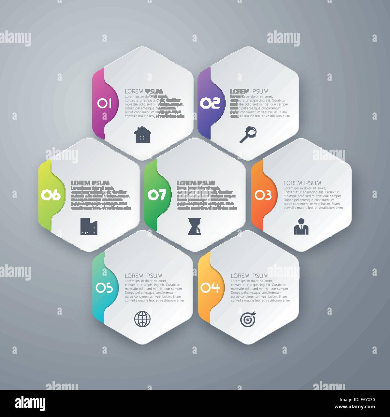 Vector illustration infographics of hexagons Stock Vector Image & Art ...