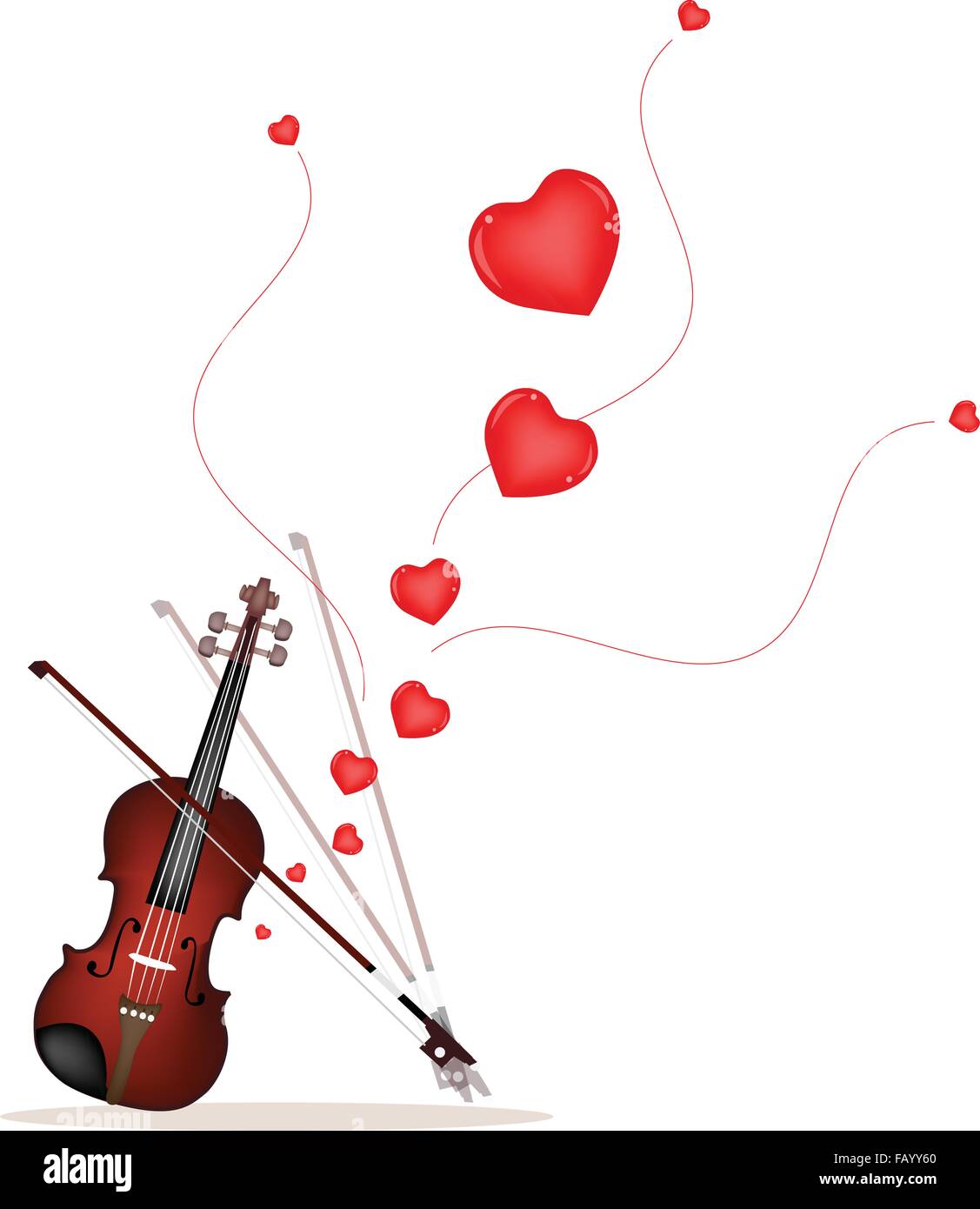 Love Concept, Beautiful Violin Playing A Romantic Love Song on Vintage