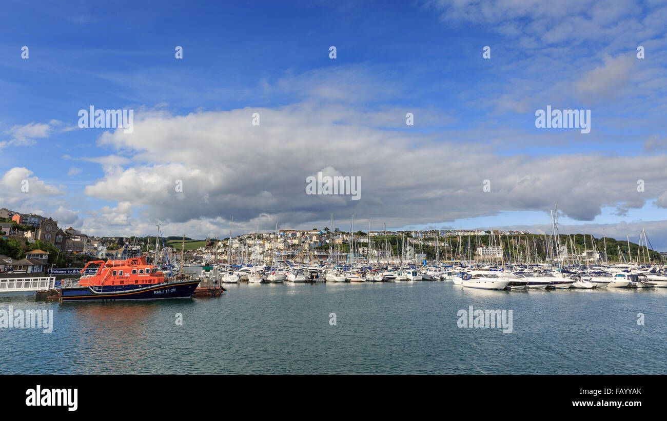 The Torbay Lifeboat and Prince William Marina with Brixham in the