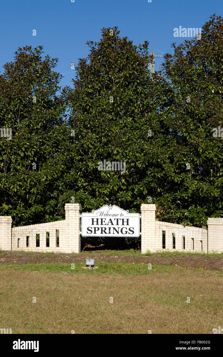 to Heath Springs sign South Carolina USA Stock Photo Alamy