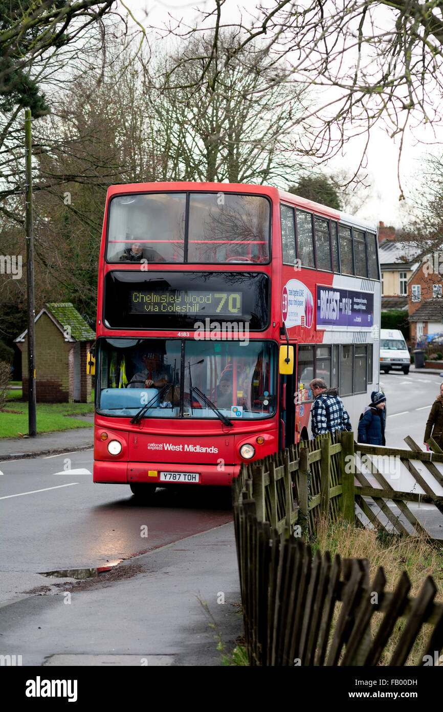 National Express West Midlands bus in Water Orton village, Warwickshire