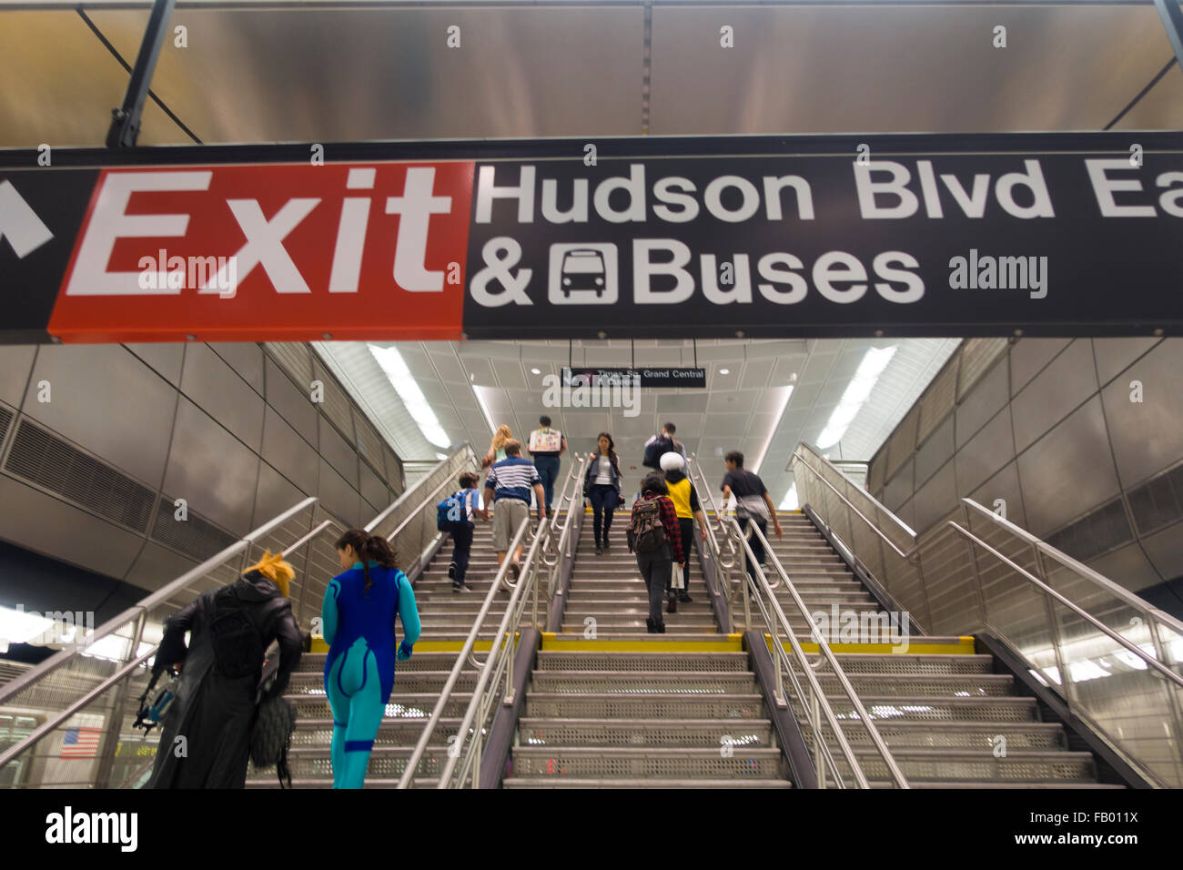 Javits center subway station on the number 7 line in Manhattan NYC Stock Photo