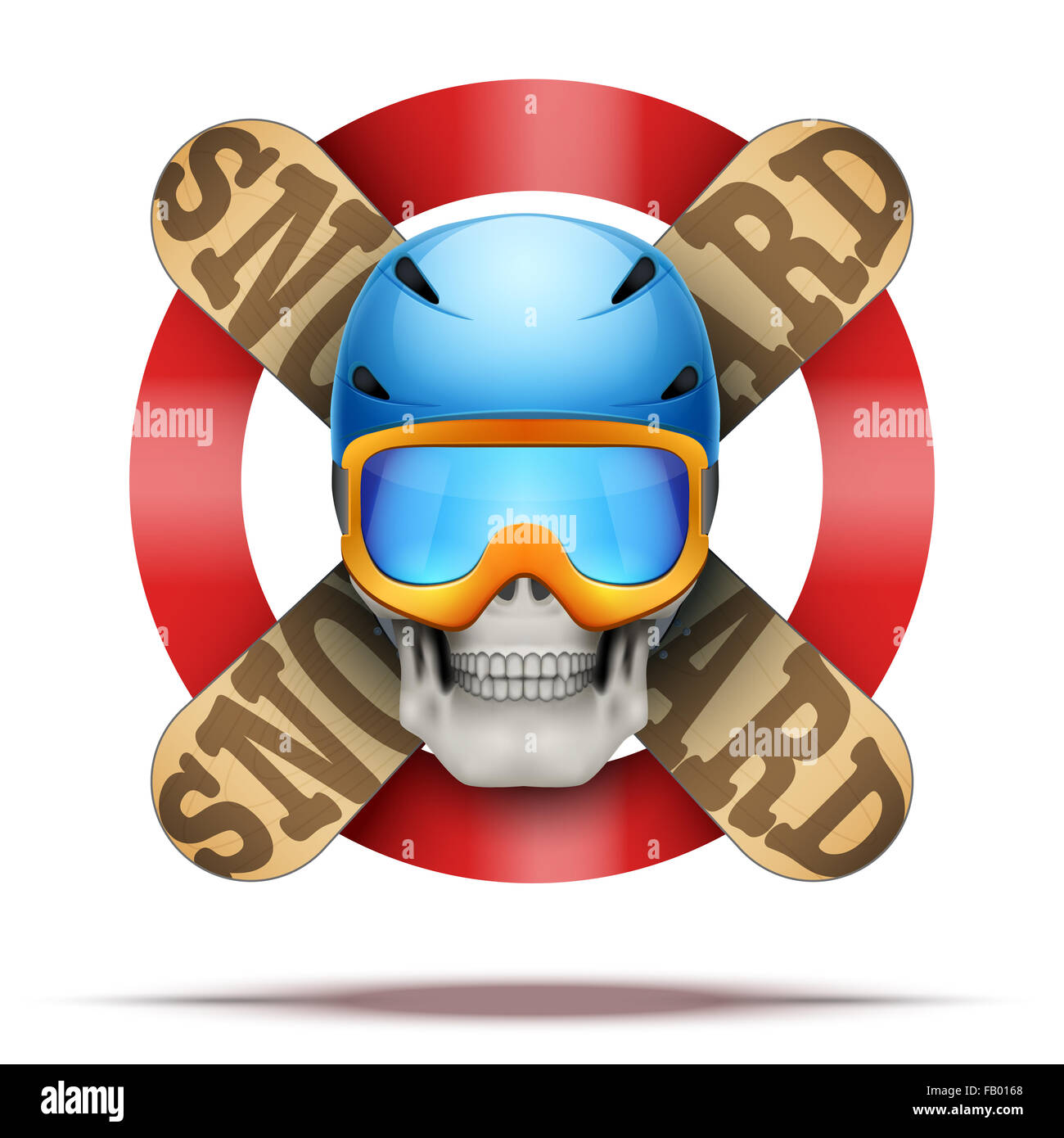 Portrait of snowboard alpine character in ski mask and goggles. Character  design isolated on black. 3d render. Stock Illustration