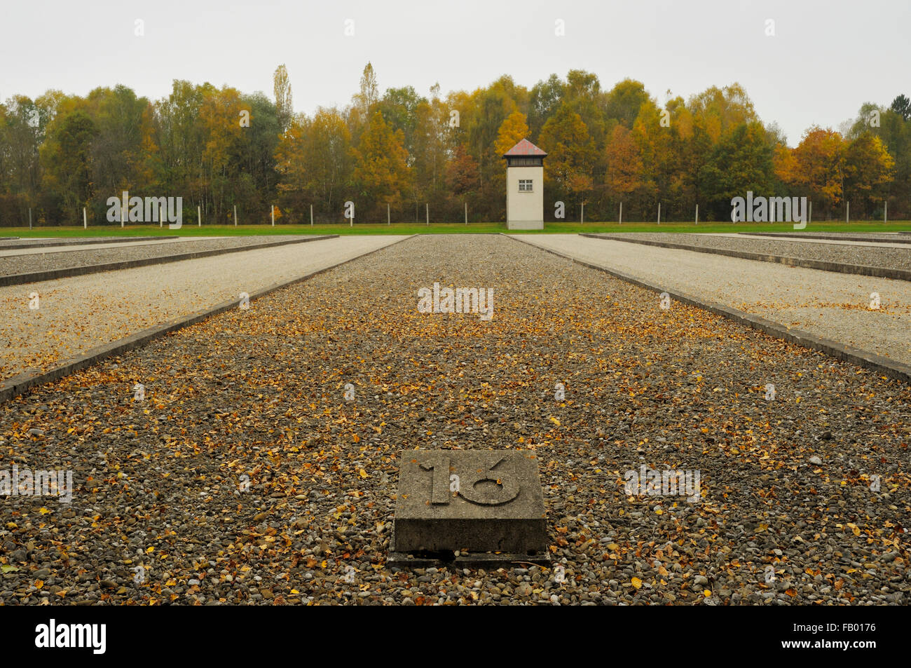 Lagerbaracken (Barracks), KZ-Gedenkstatte Dachau (Dachau Concentration Camp Memorial Site), Dachau, Oberbayern (Upper Bavaria), Bayern (Bavaria), Germany Stock Photo
