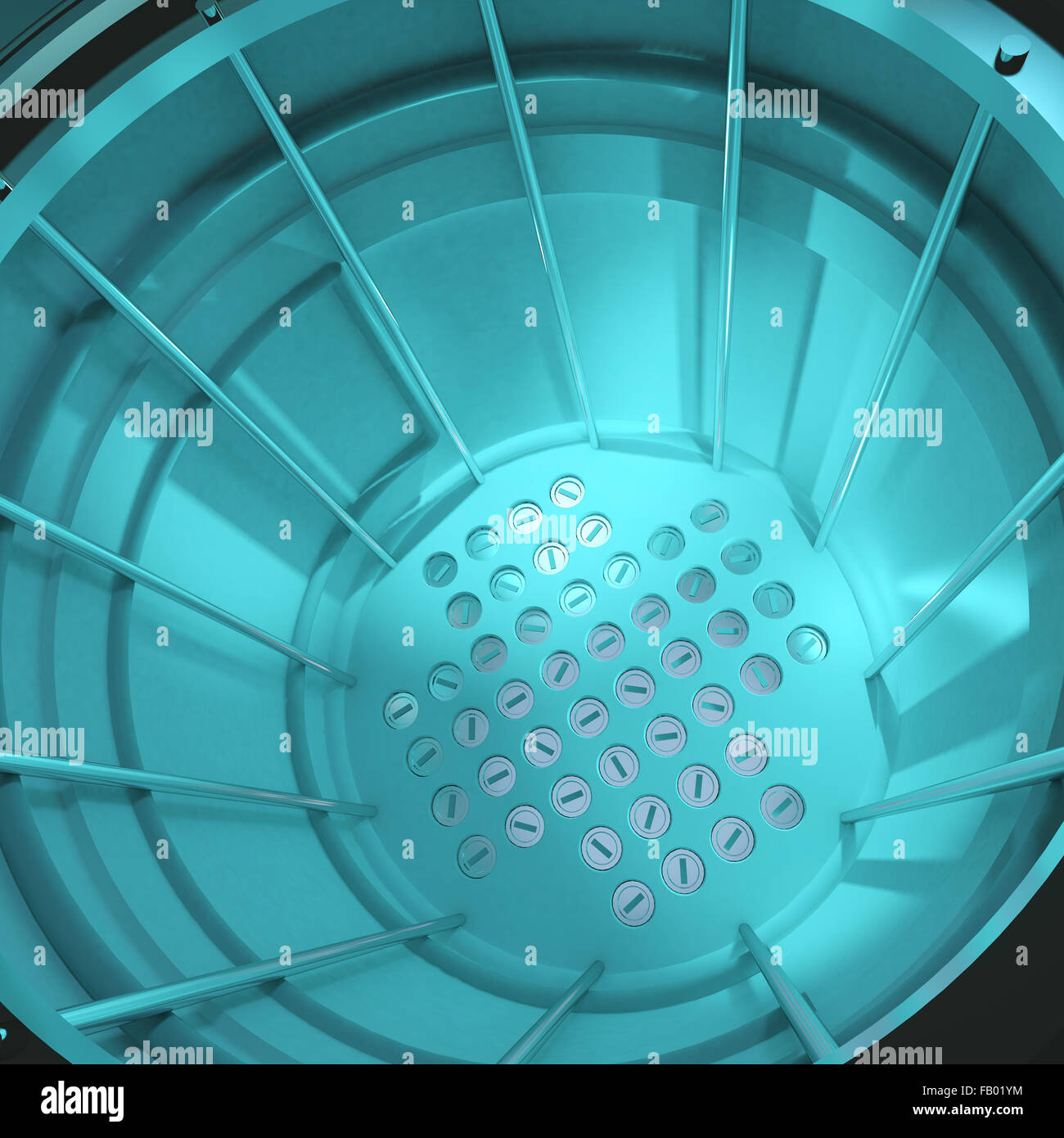 3d render of a close up of a nuclear reactor core. Stock Photo