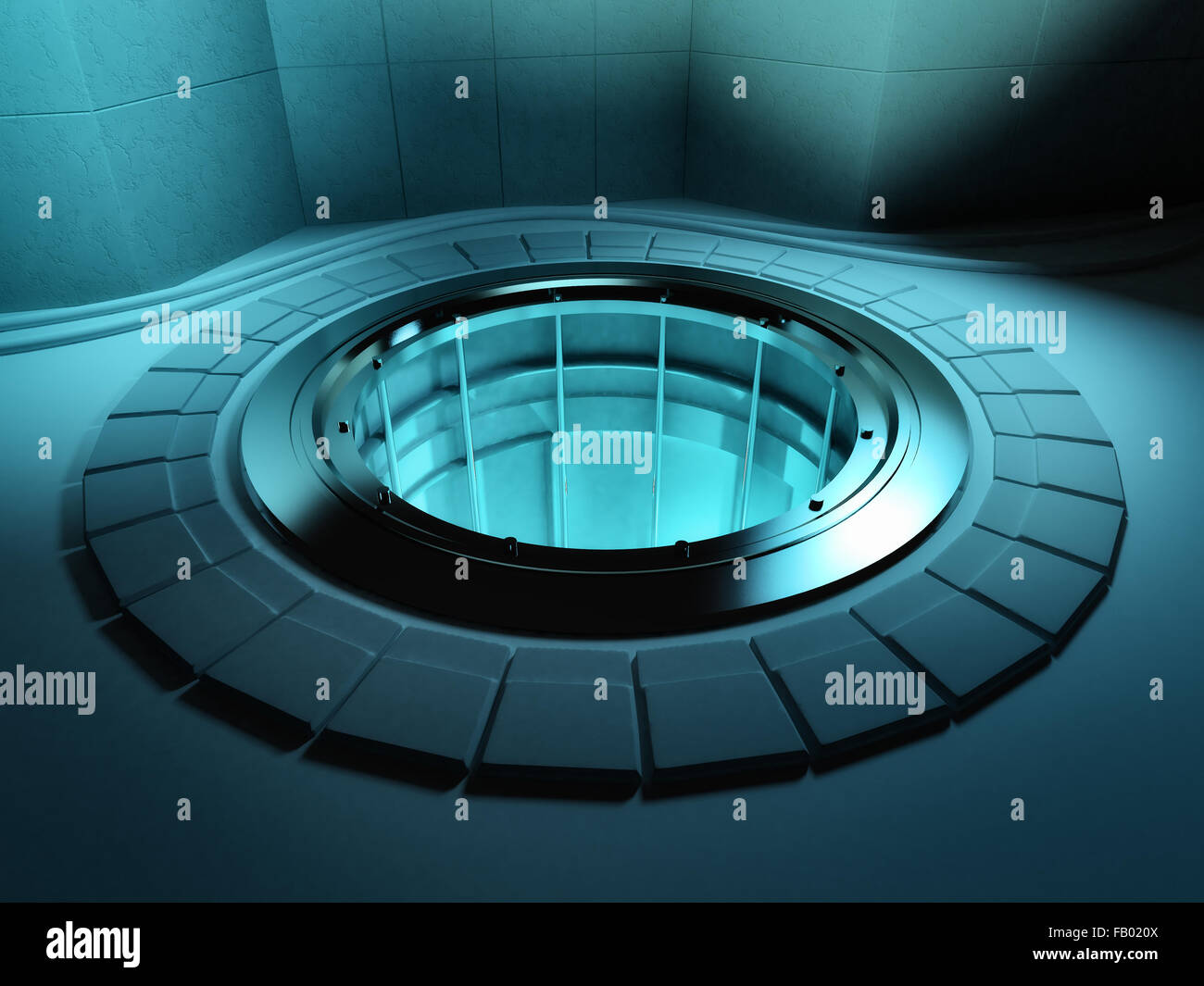 3d render of a nuclear reactor core Stock Photo
