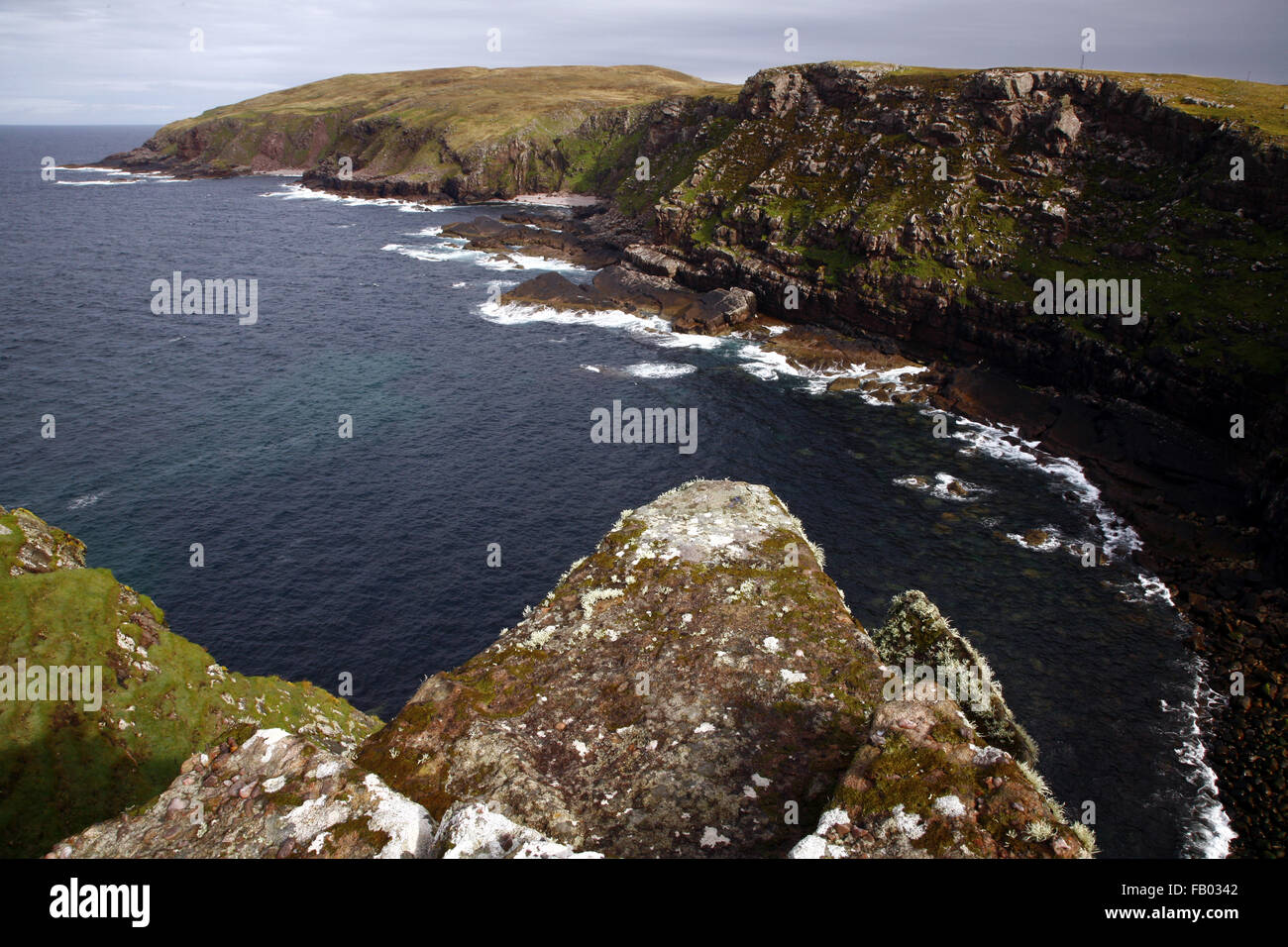 Stoer, North west Scotland coast Cliff on Atlantic Ocean Stock Photo