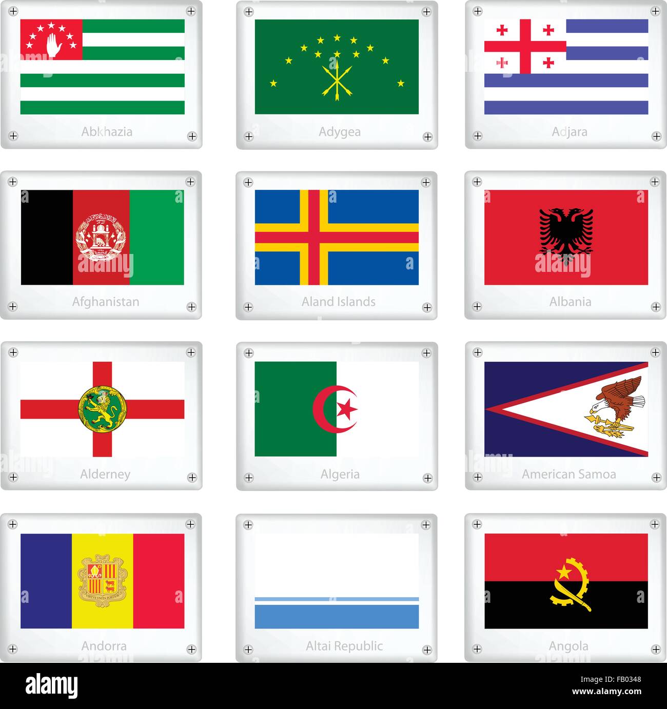 Flags Of Abkhazia Adygea Adjara Afghanistan Aland Islands Stock Vector Image Art Alamy