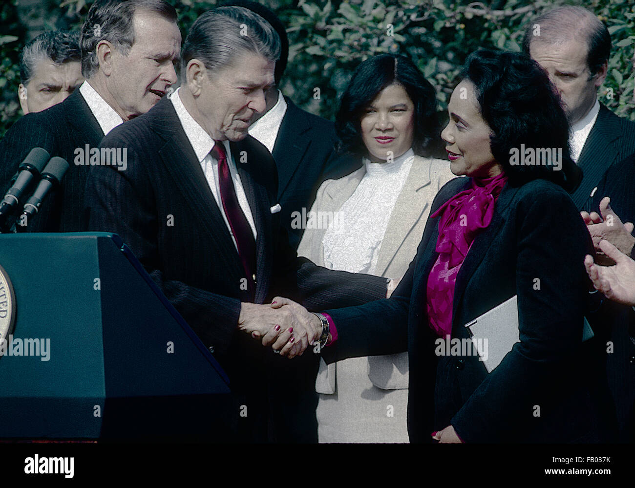 Washington DC., USA, 2nd November, 1983 President Ronald Reagan at the ...