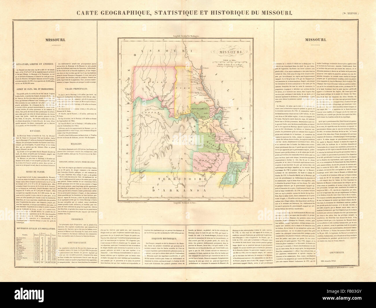 Missouri state map. Borders
