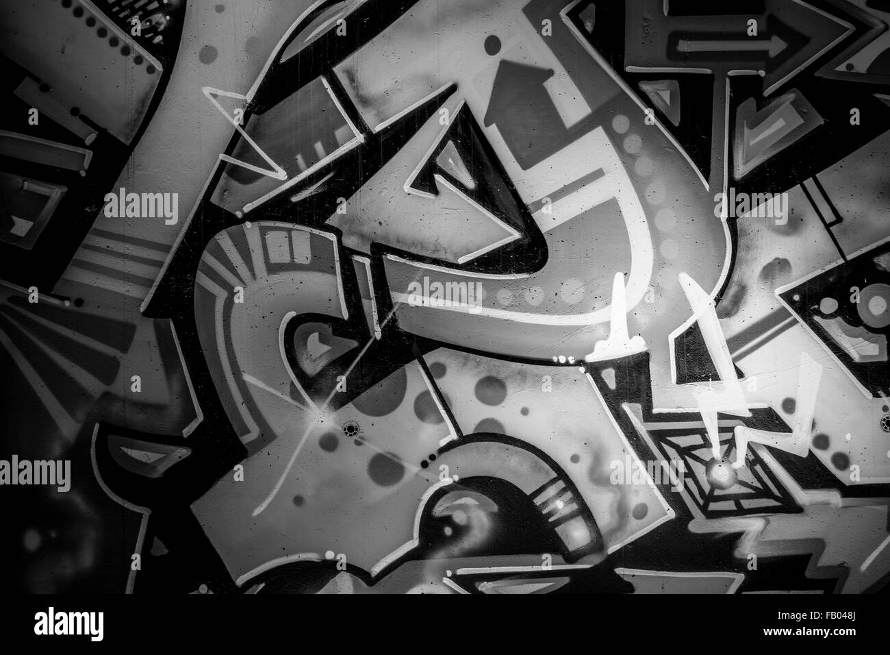a city wall with graffiti in black and white, urban art Stock Photo Alamy