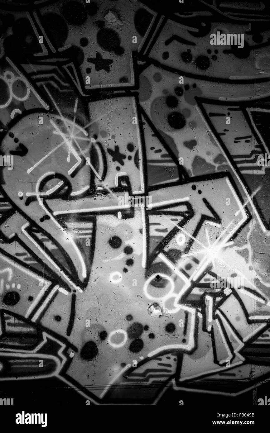 a city wall with graffiti in black and white, urban art Stock Photo Alamy
