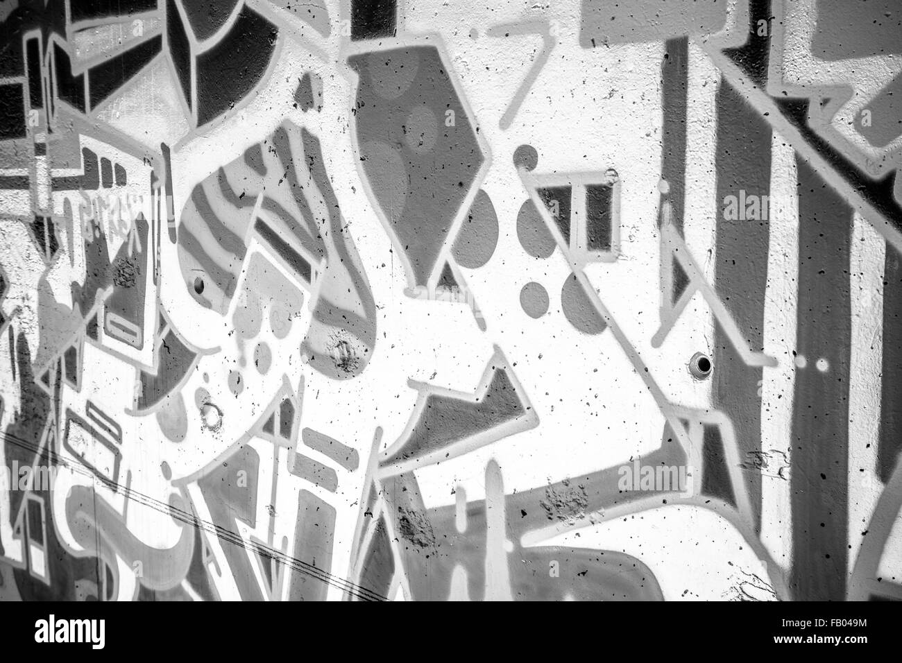 a city wall with graffiti in black and white, urban art Stock Photo - Alamy