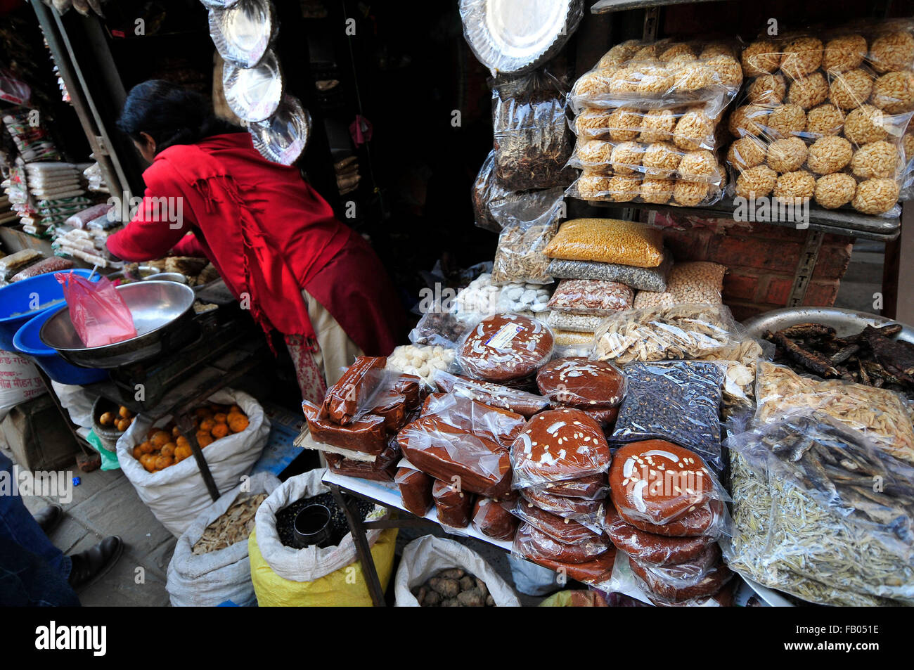 Kathmandu, Nepal. 06th Jan, 2016. Displayed molasses in the market for