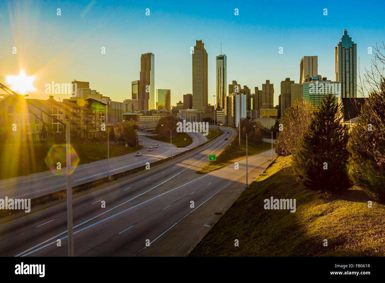 View of Downtown Atlanta from Jackson Street Bridge Stock Photo Alamy