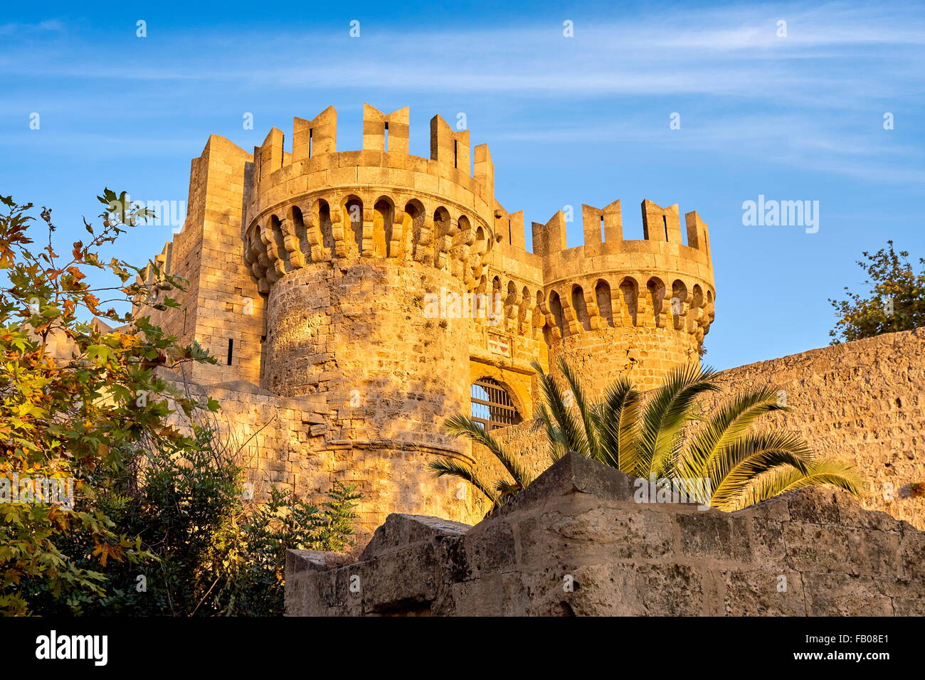 Sightseeing Of Rhodes. Grand masters Palace in Rhodes old town, Rhodes  island, Dodecanese Islands, Greece Stock Photo