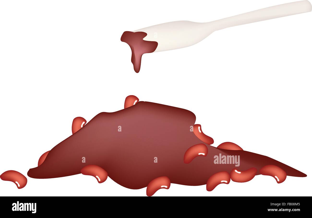 A Pile of Kidney Beans Powder on White Background, Good Source of