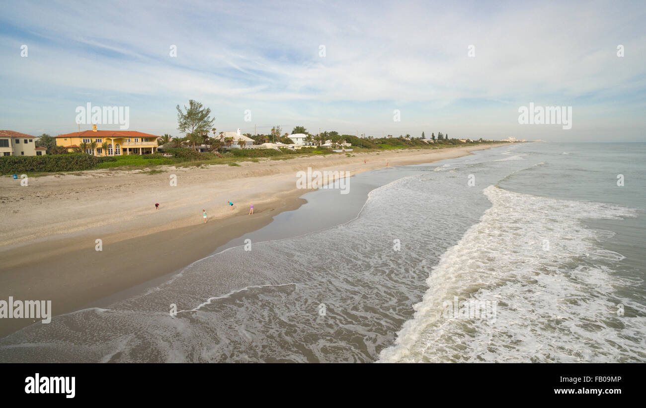 aerial view of Melbourne Beach, Florida Stock Photo