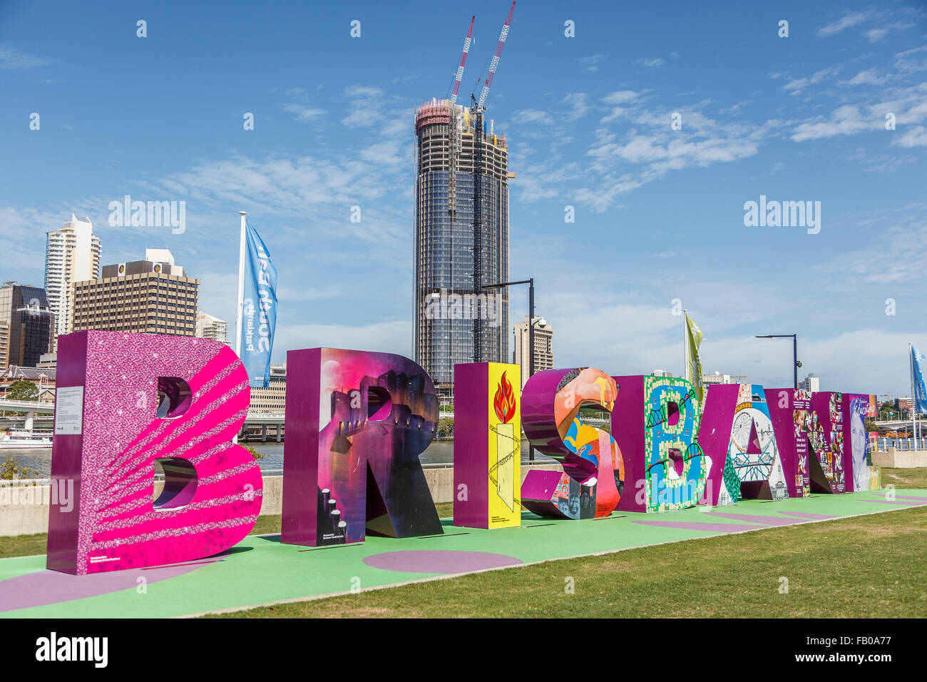 The Brisbane sign, a popular attraction for locals and tourists on the