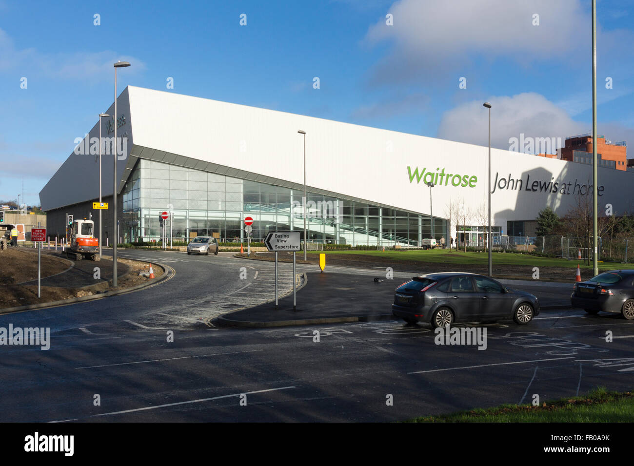The Waitrose and John Lewis at Home combined superstore in Basingstoke as viewed from Eastrop Roundabout Stock Photo