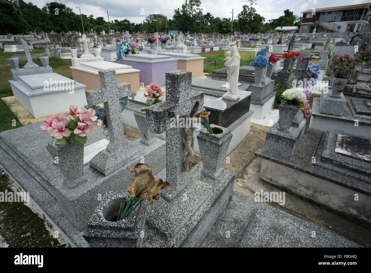 A cemetery in the interior of Puerto Rico near the city of Arecibo