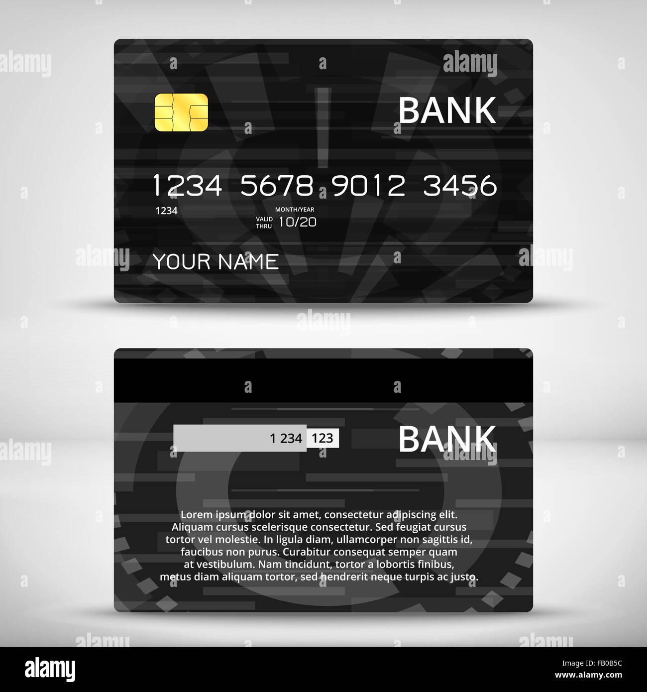 Templates of credit cards design with a polygon background, Isolated