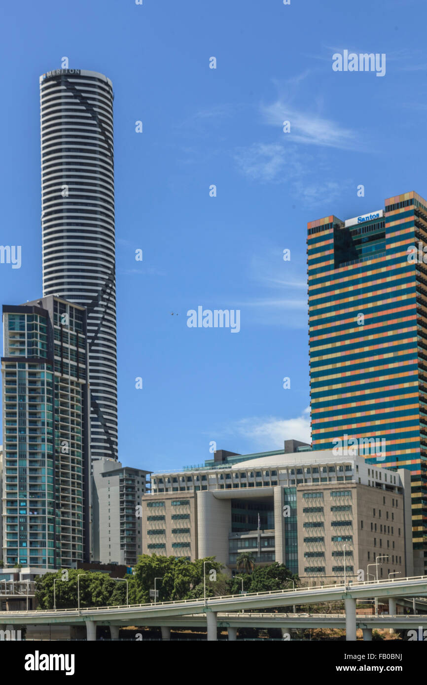 Office space in tall city building CBD on the water front of the Brisbane River. South Bank Queensland Australia Oceania Stock Photo