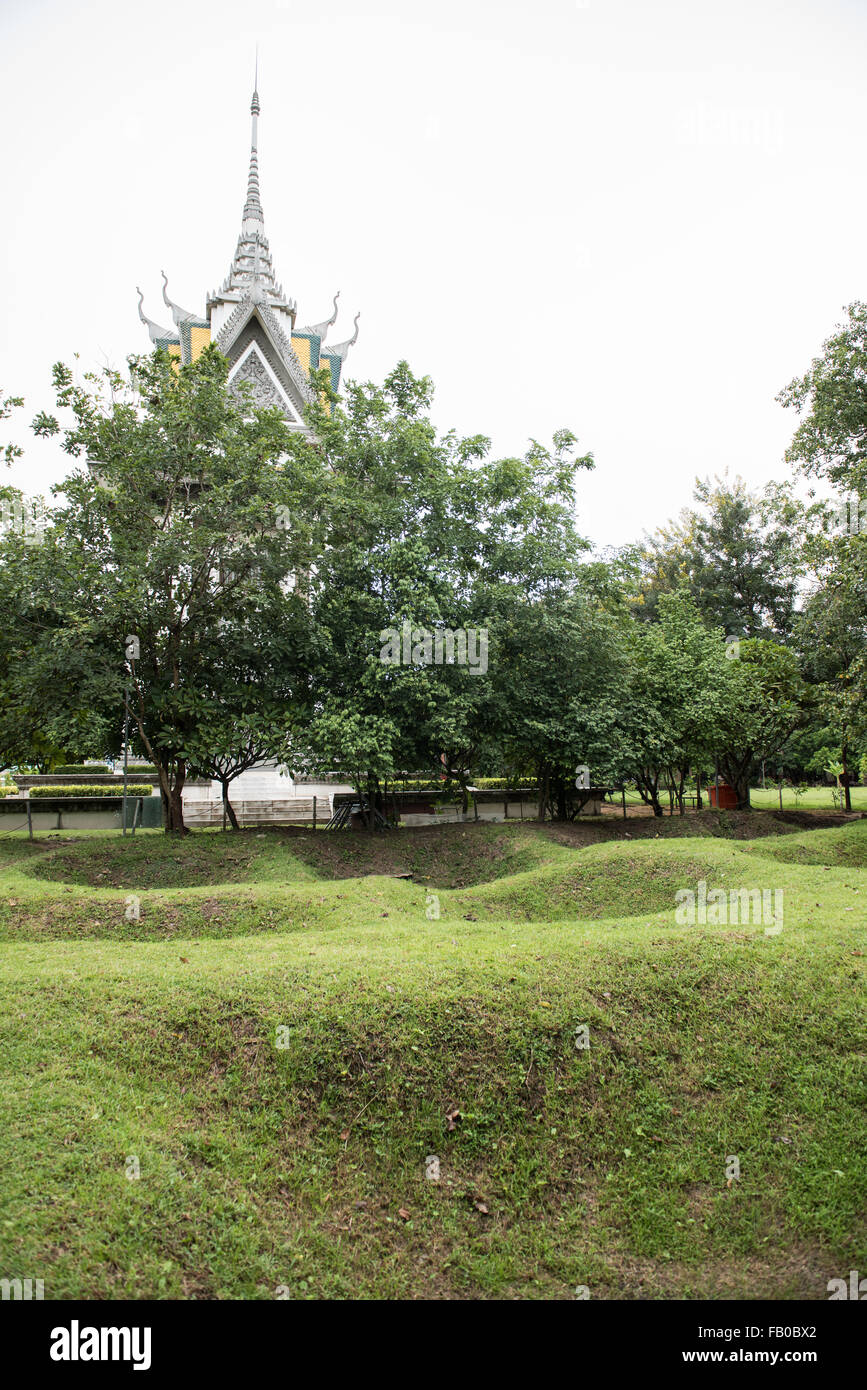 Choeung Ek Killing Graves Stock Photo