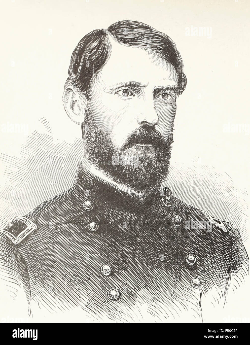 General John Fulton Reynolds was a career United States Army officer and a general in the American Civil War. One of the Union Army's most respected senior commanders, he played a key role in committing the Army of the Potomac to the Battle of Gettysburg and was killed at the start of the battle. USA Civil War Stock Photo