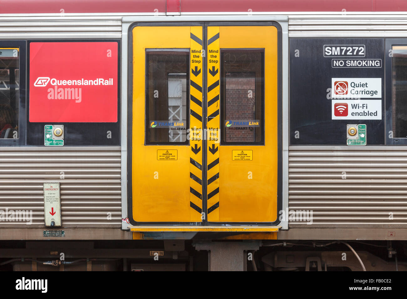 Railway carriage wagon at Roma Street station platform, Brisbane city