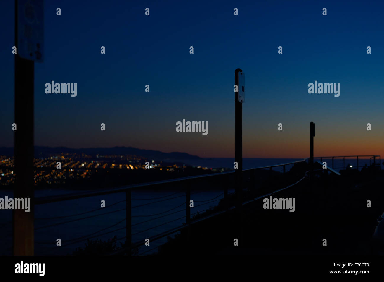 Dusk settles over the Hawk Hill, Marin Headlands CA Stock Photo