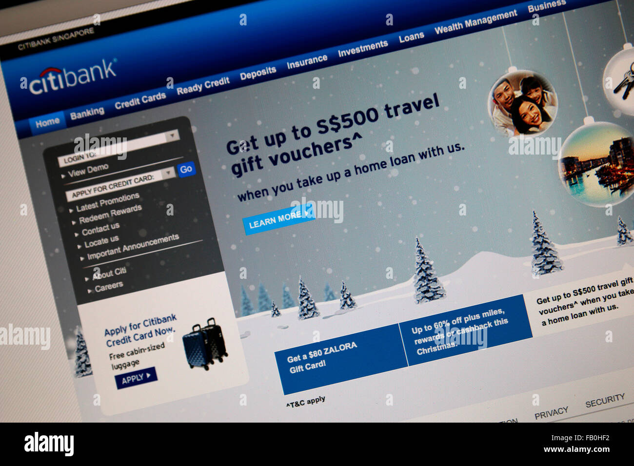 Citibank online website and banking platform Stock Photo