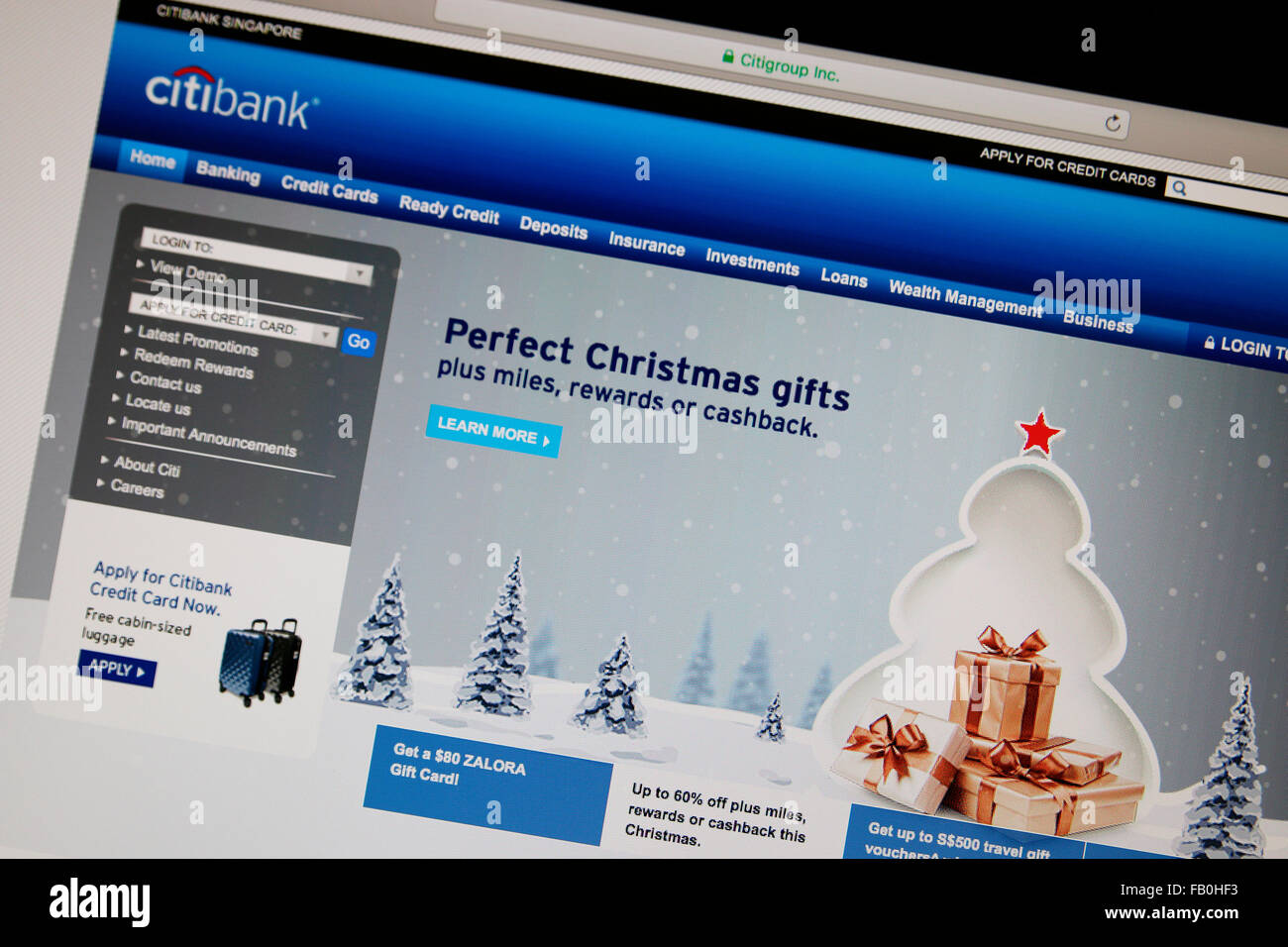 Citibank online website and banking platform Stock Photo