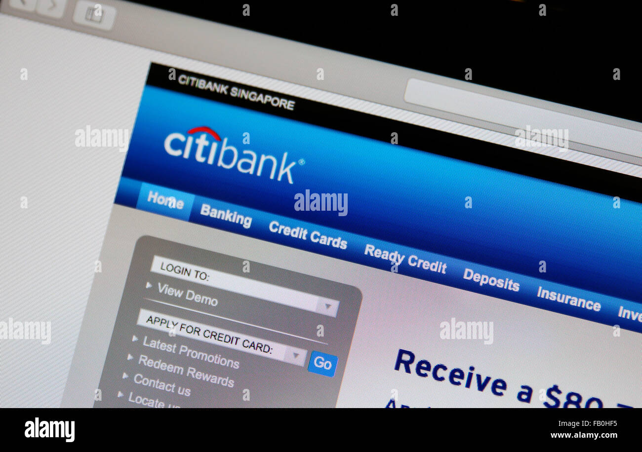 Citibank online website and banking platform Stock Photo