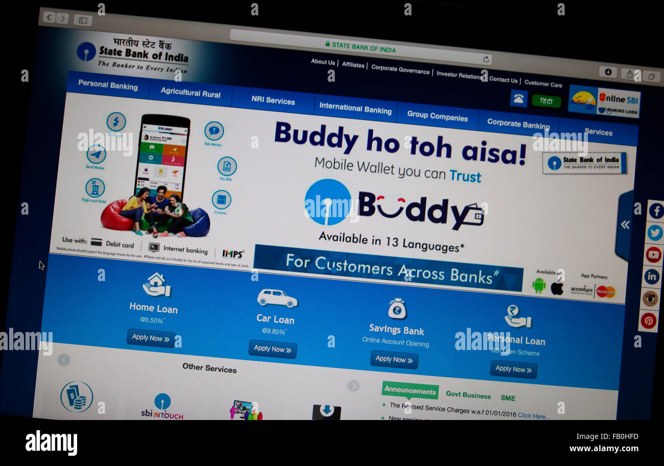 State Bank of India Online Banking Stock Photo Alamy