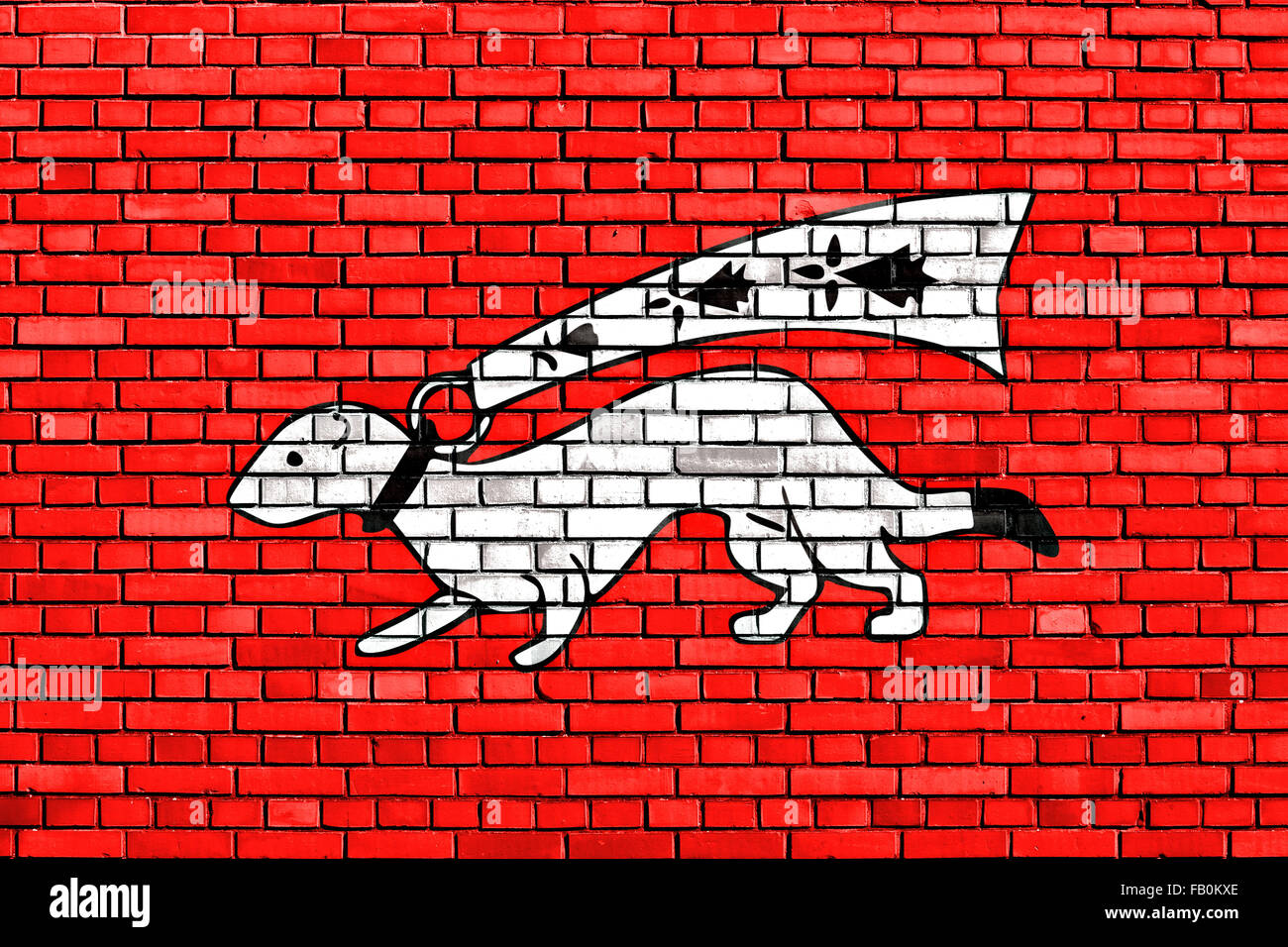 flag of Vannes painted on brick wall Stock Photo