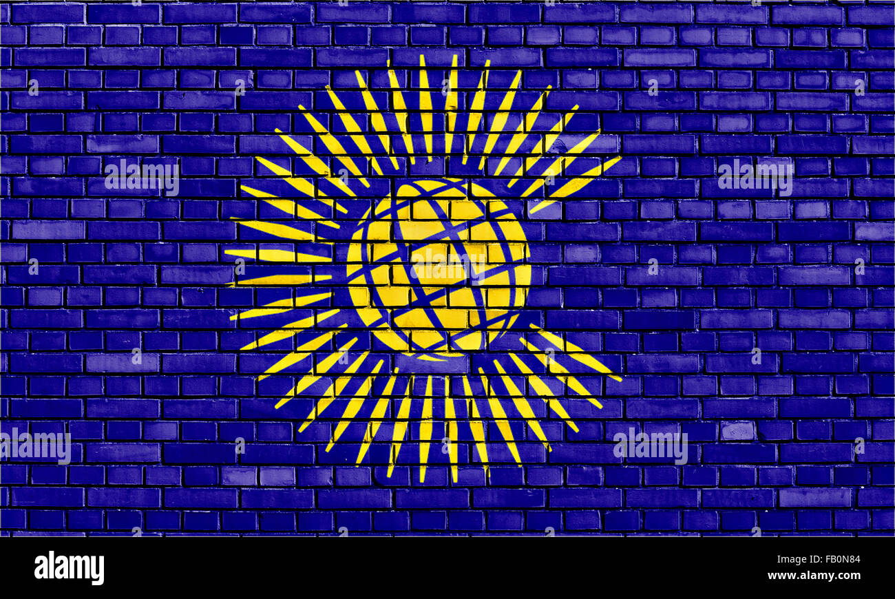 flag of Commonwealth painted on brick wall Stock Photo