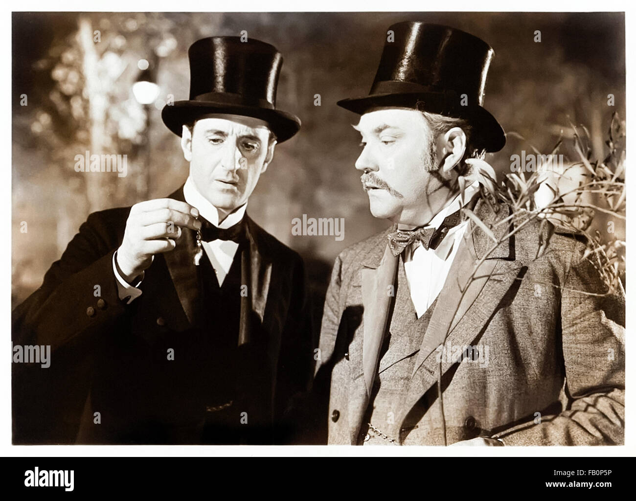 The Adventures of Sherlock Holmes (1939) starring Basil Rathbone (Holmes) and Nigel Bruce (Watson). Stock Photo