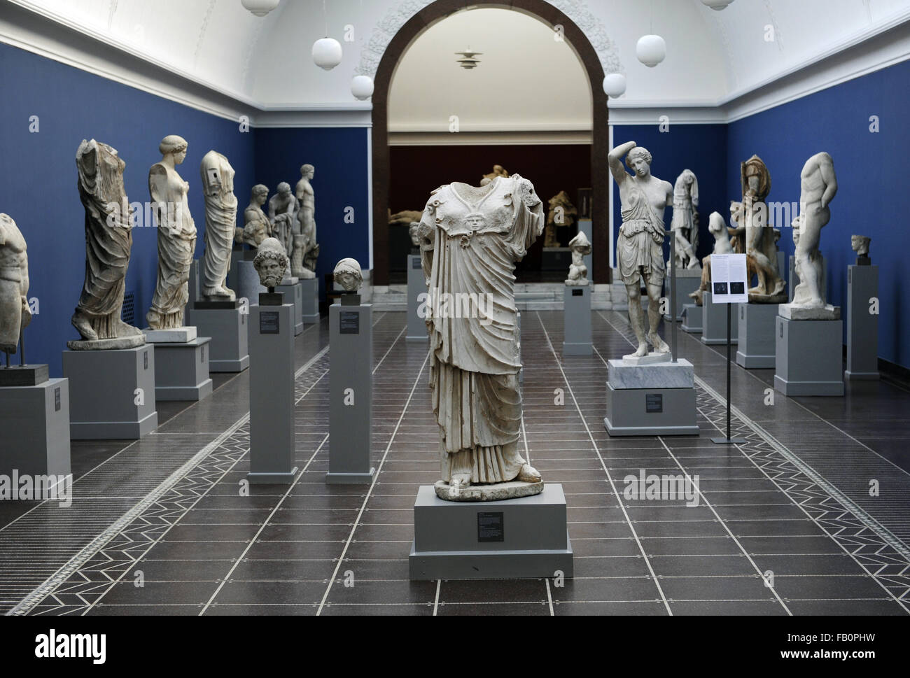 Ny Carlsberg Glyptotek. Copenhagen. Inside. Room dedicated to classical sculpture. Copenhagen. Denmark. Stock Photo