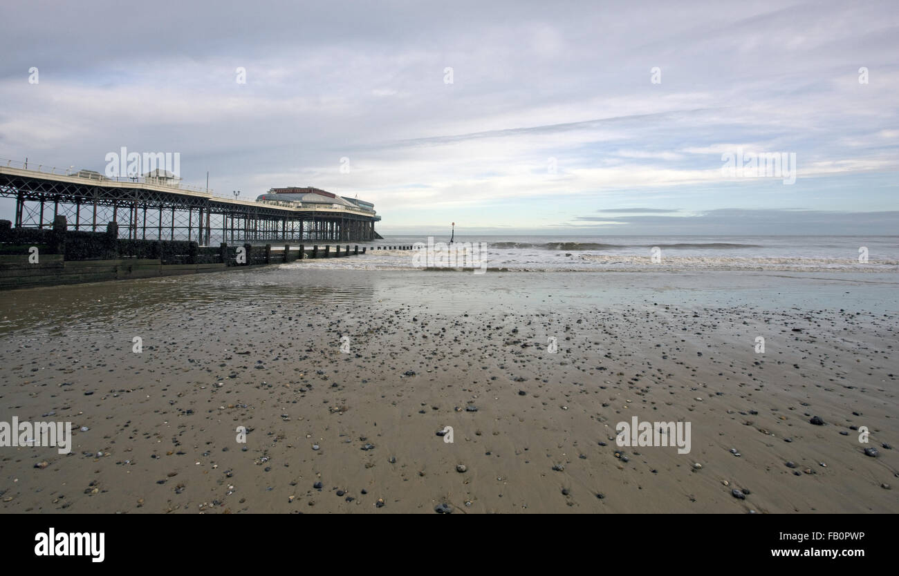 Cromer pier in North Norfolk UK on a cold January morning Stock Photo