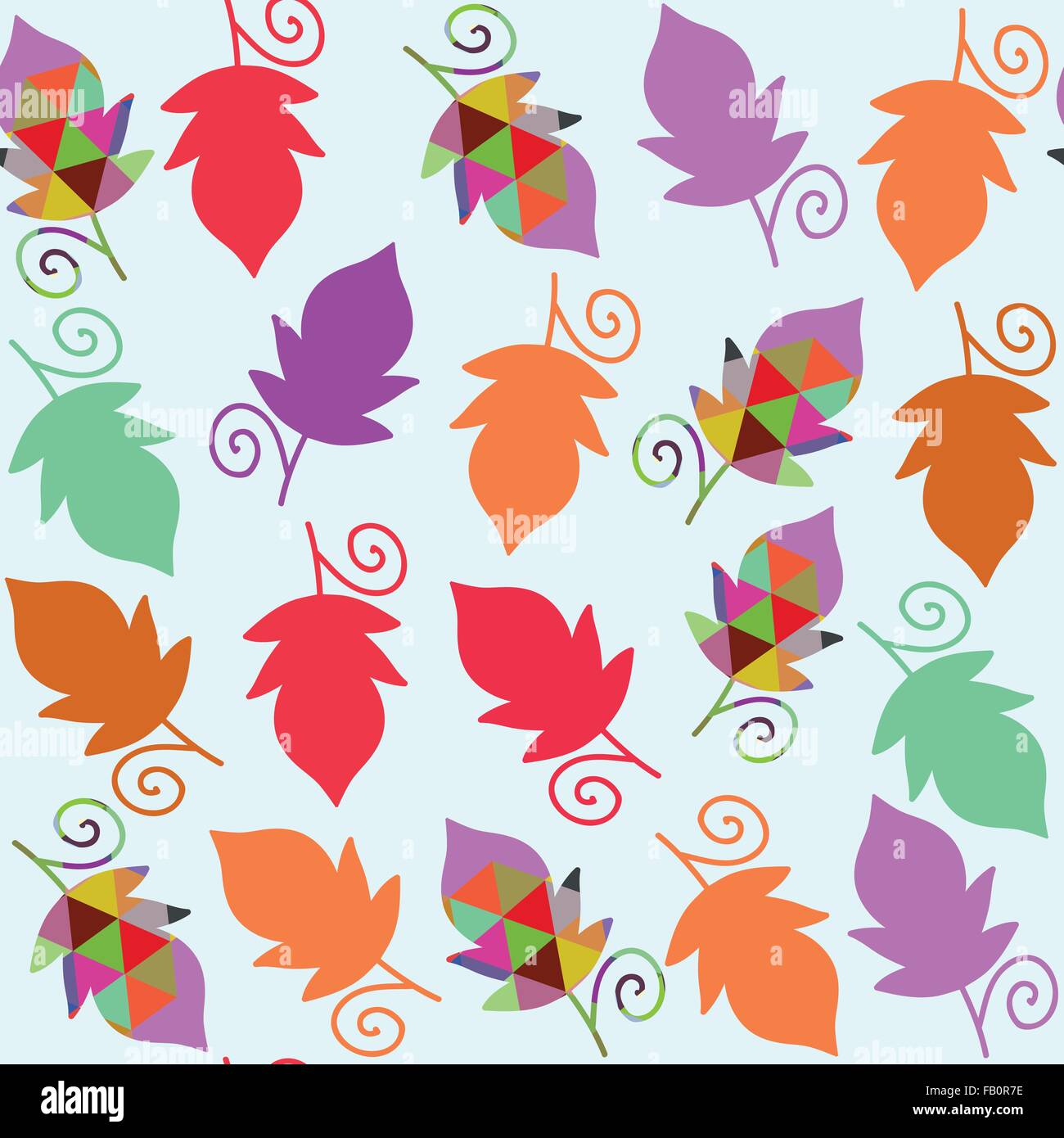 Floral vector seamless pattern with colorful cool leaves and seamless Stock  Vector Image & Art - Alamy