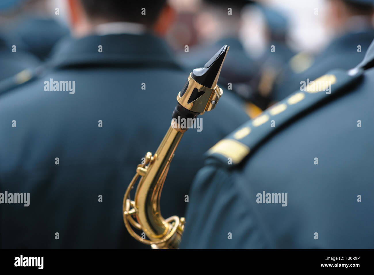 military orchestra saxophone Stock Photo Alamy
