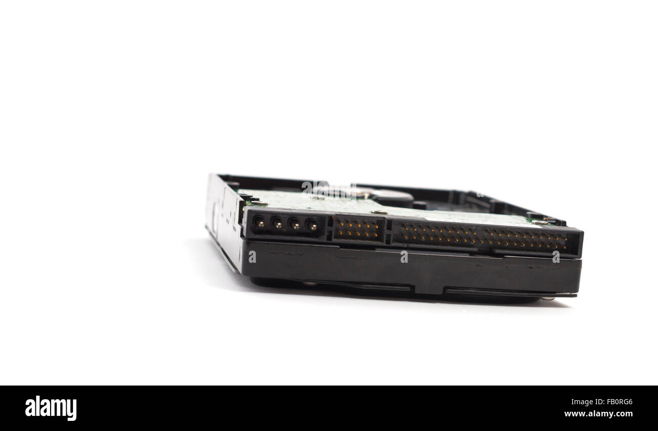 Internal Hard disk drive old IDE interface HDD isolated on white ...