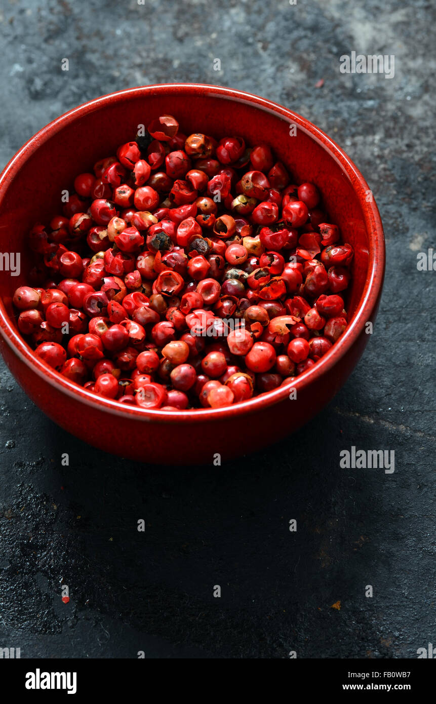 Pink peppercorns, also called 