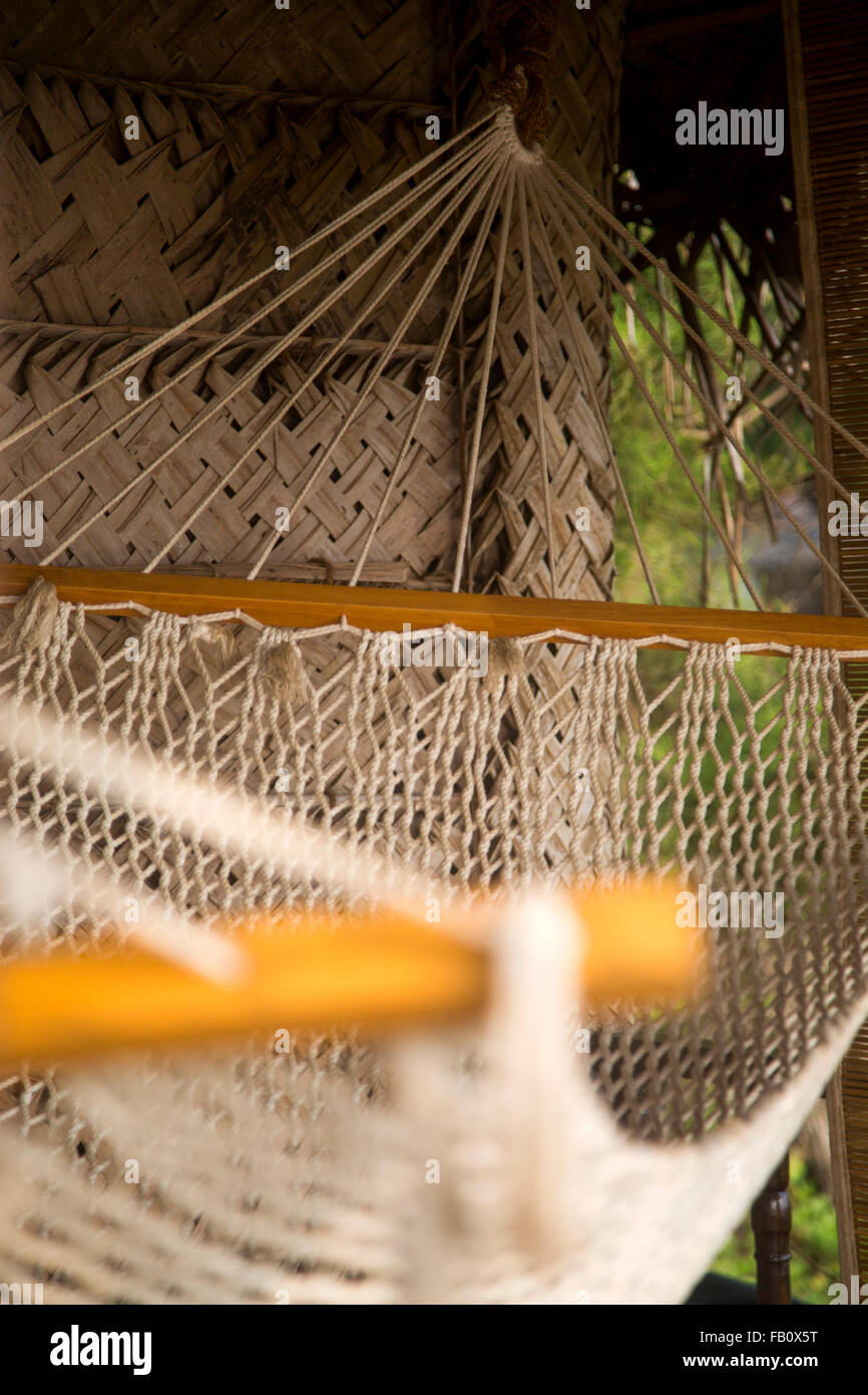 Mesh hammock in Agonda, Goa, India Stock Photo