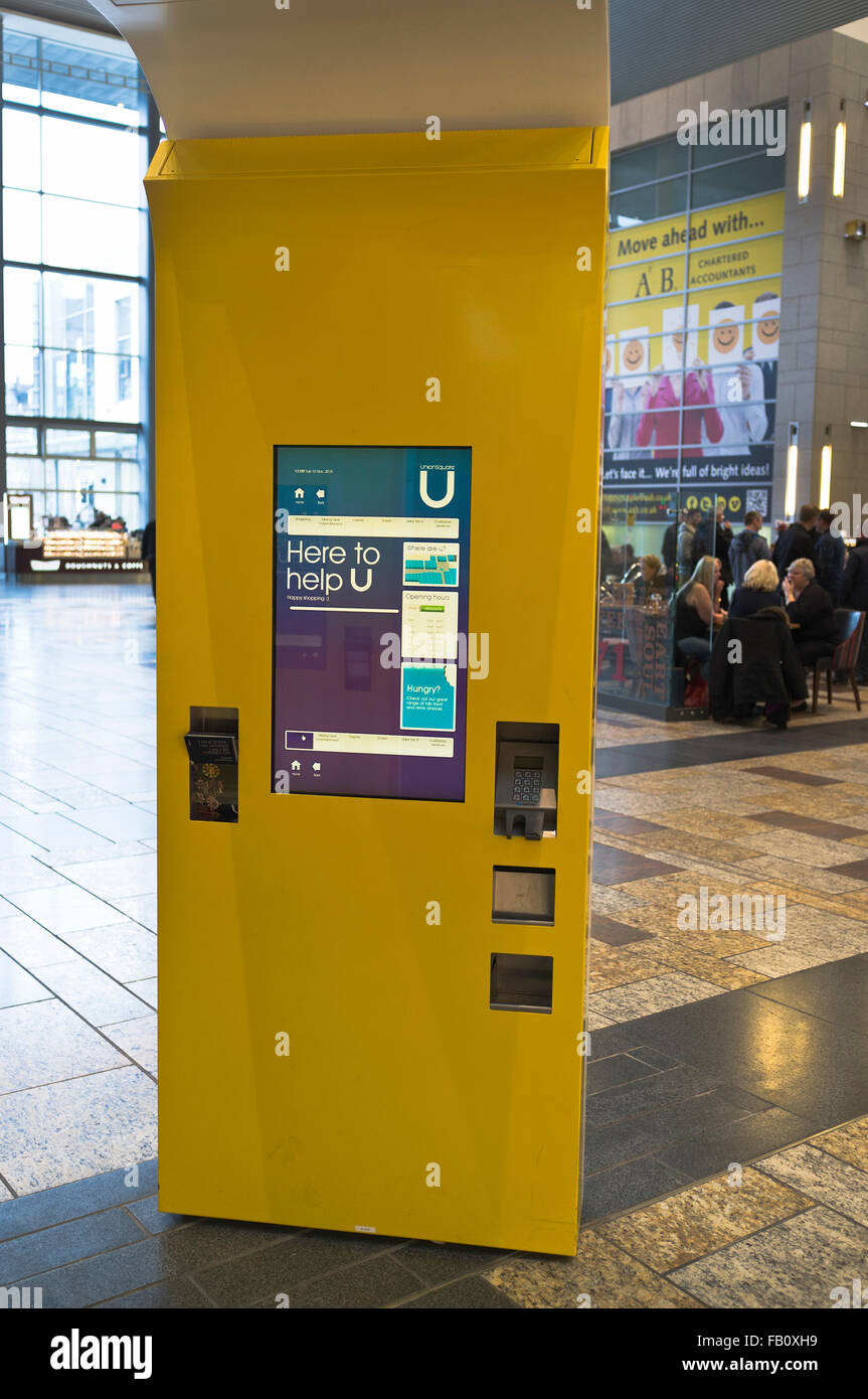 dh  INFORMATION UK Automated information kiosk machine Aberdeen Union Square Stock Photo