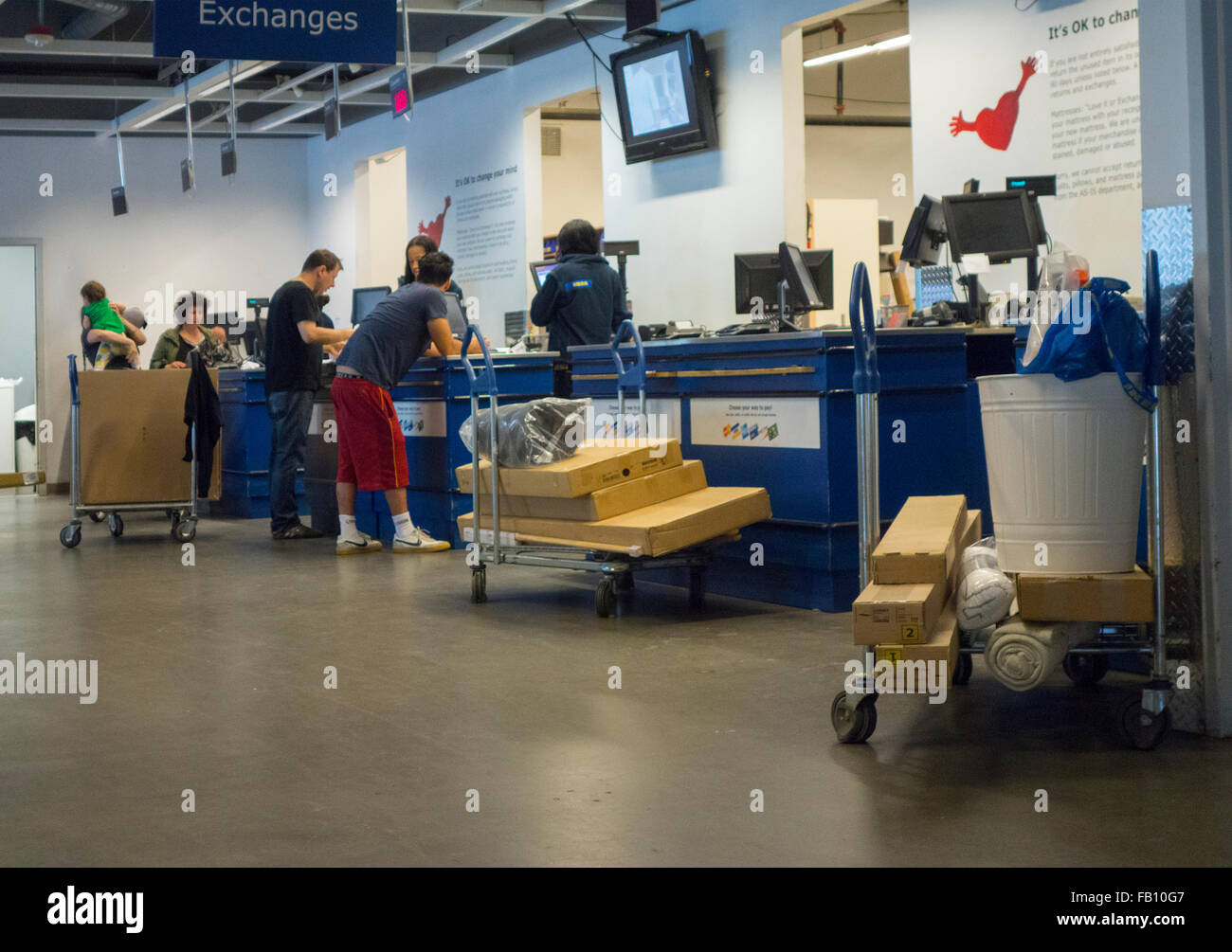 returns and exchanges department at IKEA Red Hook Brooklyn NYC Stock Photo  - Alamy